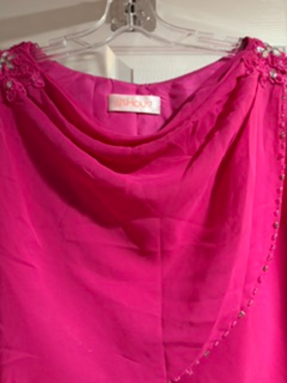 JJ’s House A-line Princess Cowl Neck Tea-Length Dress - Picture 3 of 9